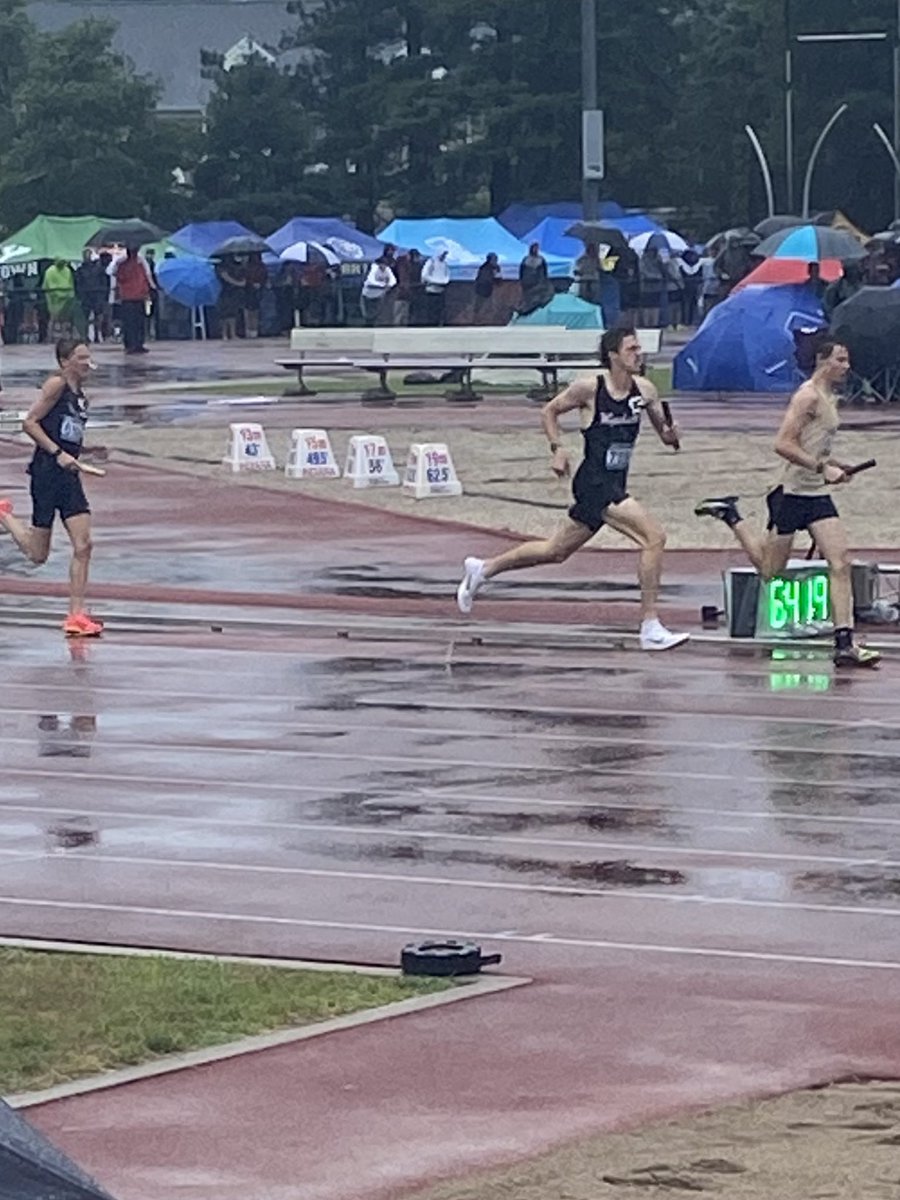 Wapahani 4x800 Team of Caleb Aber, Preston McCorkhill, Mason Tomboni, &amp; Nick Cook finishes 5th overall at IHSAA State with time of 7:55.41. Great job. Senior Nick Cook finishes Senior Year competing in 3 State Championships in XC, Hoops, &amp;  Track. Incredible. Go Raiders. #LpSelma