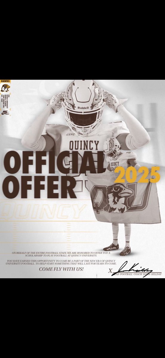 caleb_mathis50's tweet photo. Blessed to receive my first official offer from Quincy University! @Coach_HHarris @APHatchellMHS https://t.co/eI9MG3AXQy