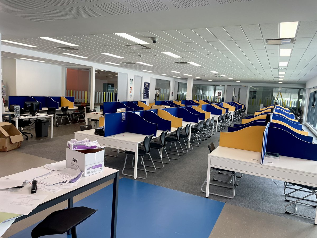 Lighting upgrade, 140 x T5 fluorescent fittings out and <a href="/collingwoodLED/">Collingwood Lighting</a> 30W LED panels in. 3300W less consumption and over 50% increase in light levels.