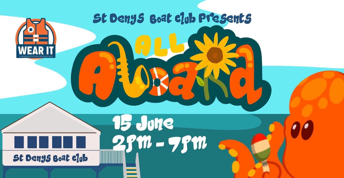 All Aboard is on 15 June this year. Have fun on the river or by the water in St Denys 🚣‍♂️ ⛴ 🎸 

allaboardfest.co.uk