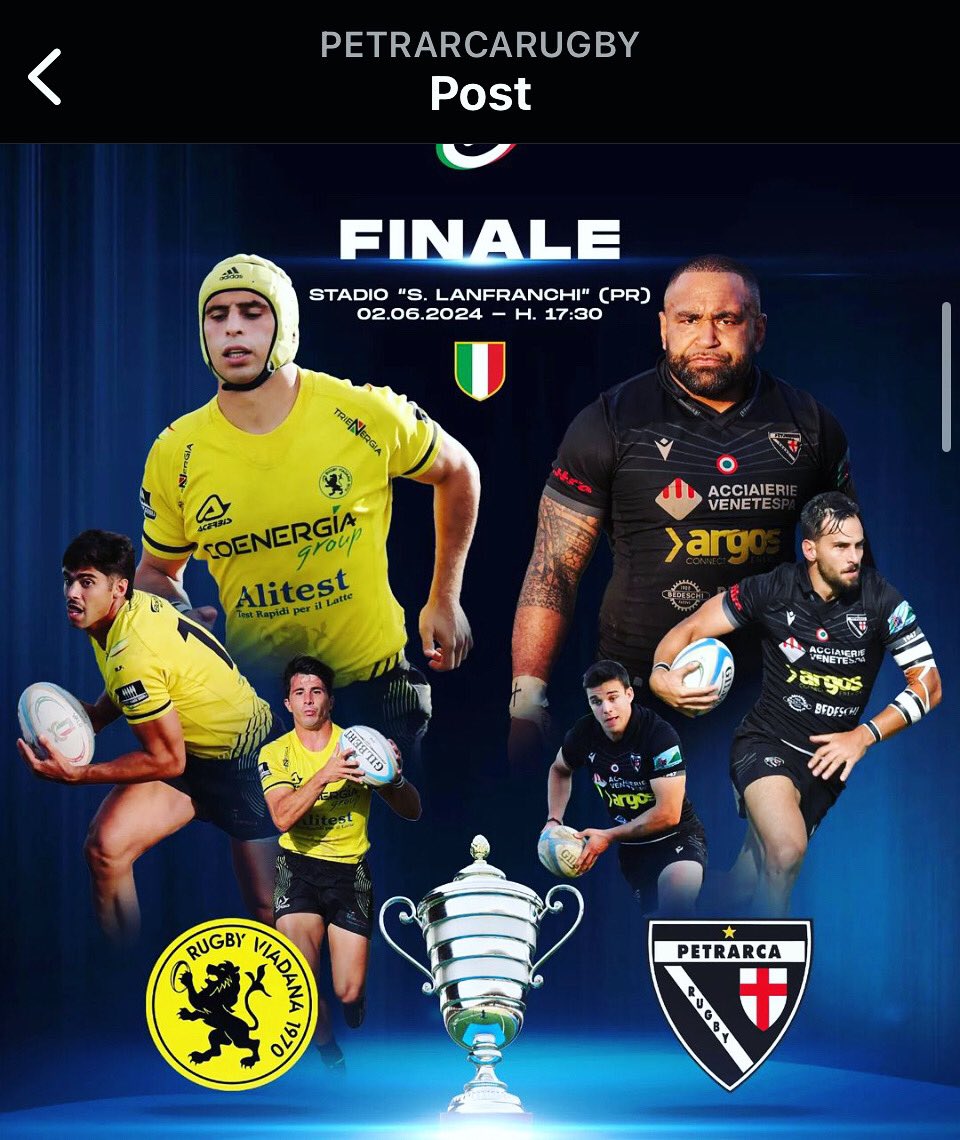 robertoluisetto's tweet photo. #rugby #italrugby #finale #Parma #Petrarca #Padova #Viadana #Mantova https://t.co/yeLwhhjTqN