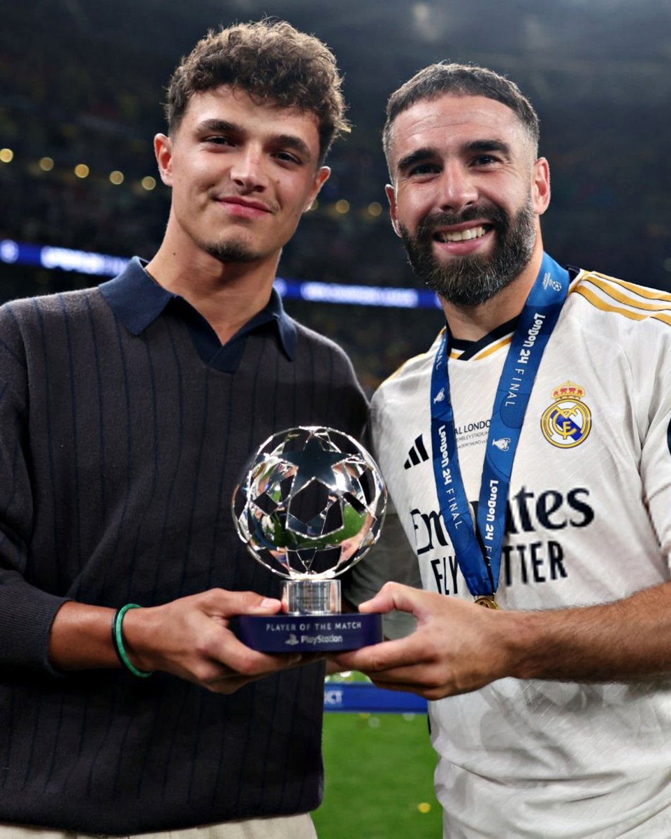 Carvajal foi eleito o melhor em campo e foi Lando Norris a entregar-lhe o prémio 🏆