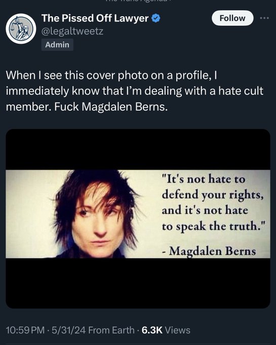 Magdalen Berns was a clever, breathtakingly brave lesbian who stood up for women right up until a brain