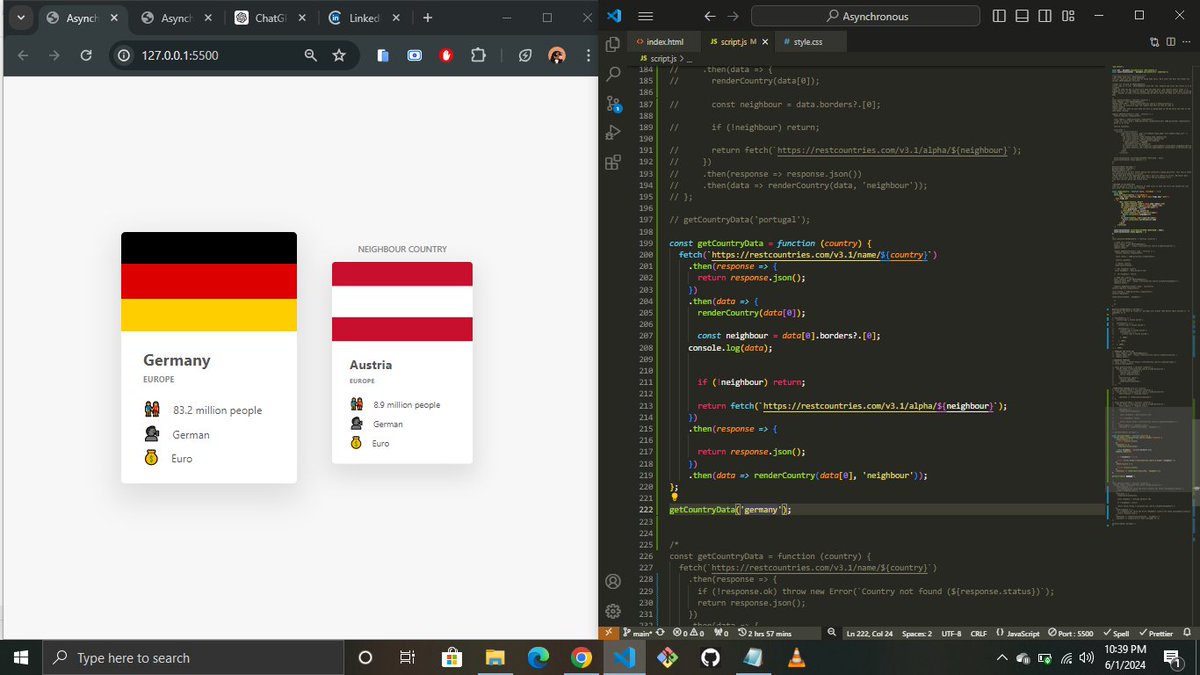 thecodegirlie_'s tweet image. 🚀 Day 83 of 100 🚀
Explored Chaining Promises in JS today. Managed to avoid callback hell with the fetch API. Cleaner, more readable code!
Loving the progress! 💪
#100DaysOfCode #JavaScript #AsyncProgramming #CleanCode #WebDev