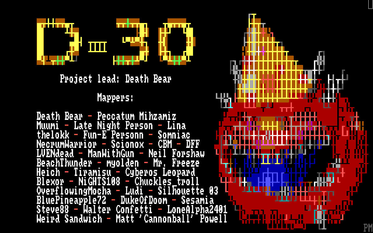 Peccatum666's tweet photo. ENDOOM screen I made for a Doom community mapping project.
35 Mappers and one happy Cacodemon (with a party hat because it was a project for Doom's 30th birthday)
#Doom #ENDOOM #Cacodemon https://t.co/XgWMClICrf