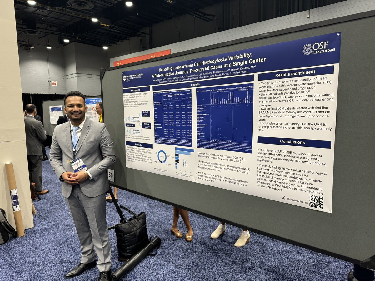 docrishabhsingh's tweet photo. Stop by poster #50 in the #ASCO24 trainee lounge @ASCOTECAG 

@UICOMPeoria @uiccom @OSFHealthCare 

@hemeoncfellow #IMG

Glad to have my Co-author @c_carfagnini with me here! https://t.co/iDX23k34xn