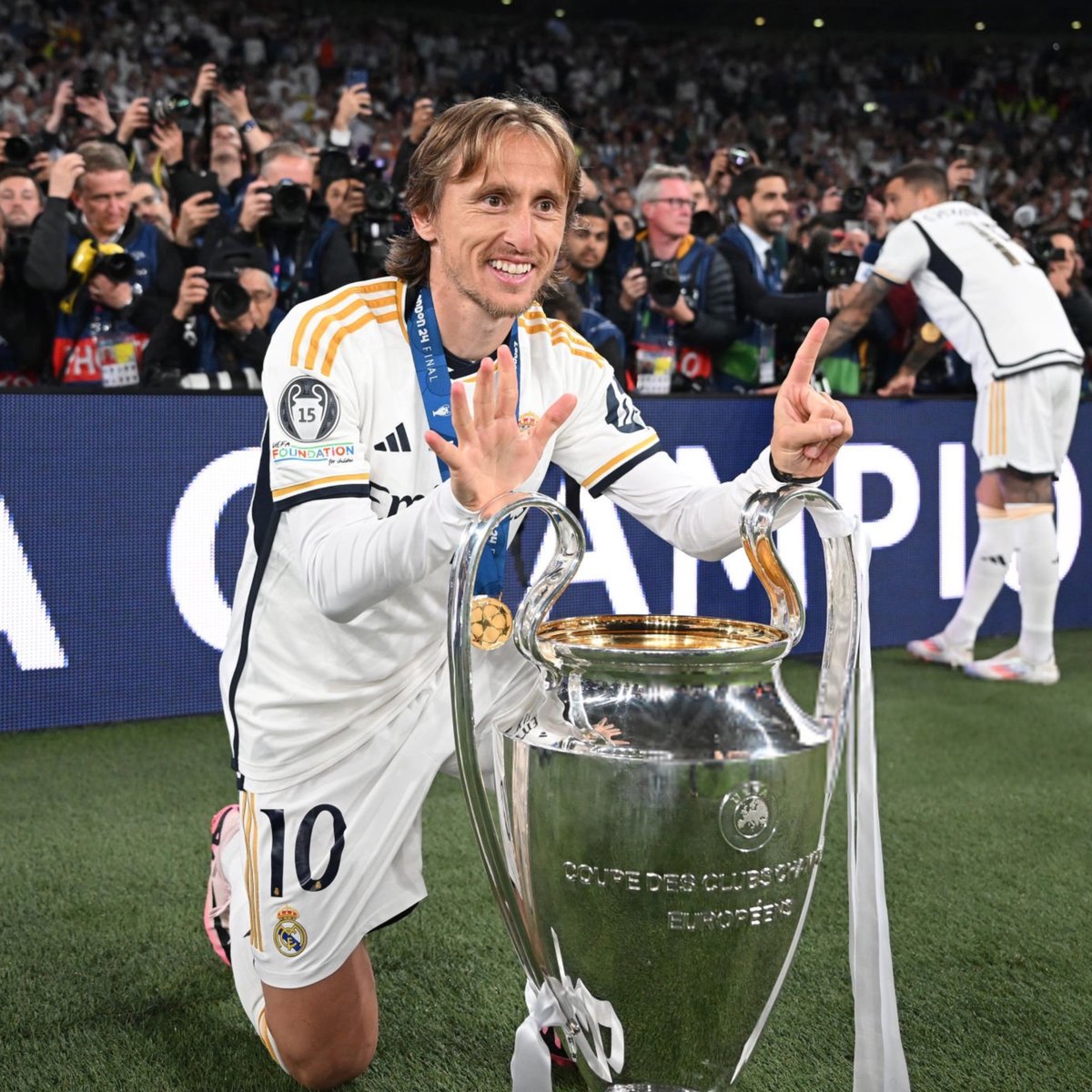MadridXtra's tweet photo. Luka Modric his number 6 UCL. https://t.co/mwrd1vPEt6