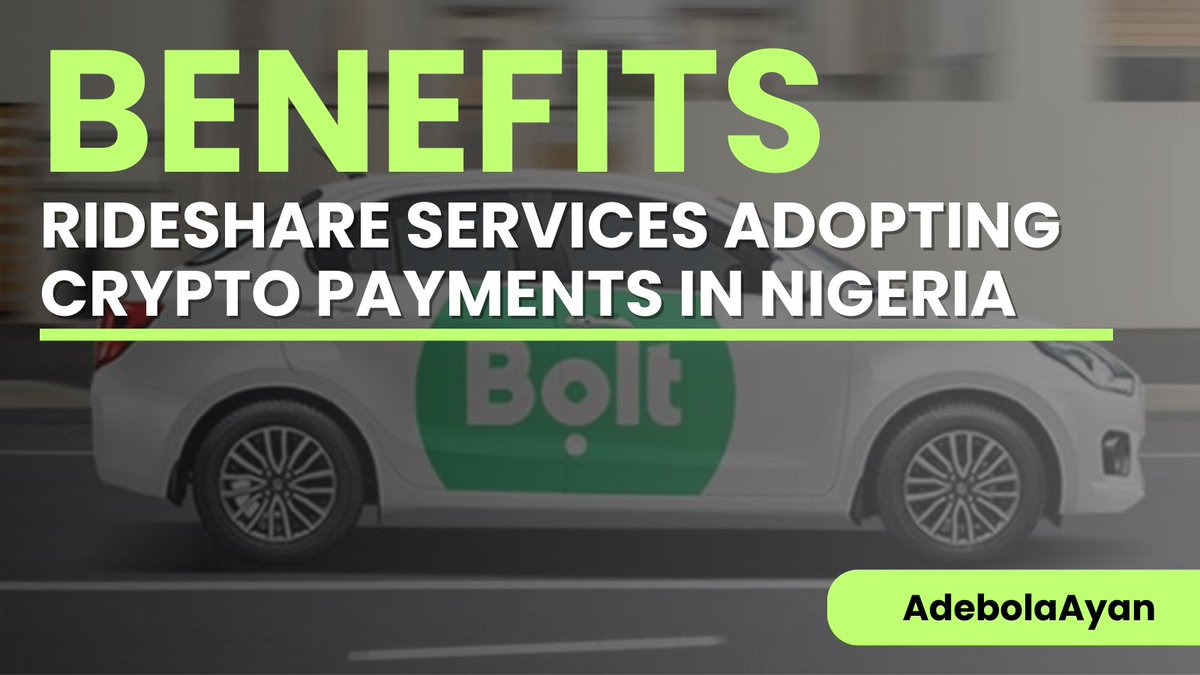 AdebolaAyan's tweet photo. With the rise of digital currencies, integrating #CryptoPayments into rideshare services could revolutionize the industry. Let's explore the benefits this will bring to rideshare services like @Boltapp_ng and users in #Nigeria
#Rideshare #crypto #BoltApp #DAOVERSE $LABOR #web3 https://t.co/2erpik1w64