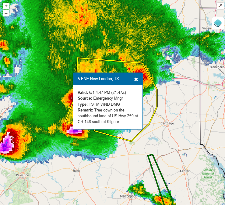 FrontlineWX's tweet photo. New London, TX

Emergency Management reports wind damage. #TXwx #NewLondon https://t.co/Iuw6KpzZqr