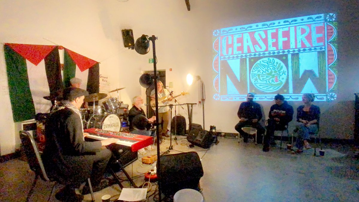 Great to experience <a href="/MildAndBitter/">Sentimentalists</a> ‘Sentimentalists’ at <a href="/InSitu_1/">In Situ</a> tonight’s event by <a href="/PendlePalestine/">Pendle Palestine</a>. Such fun! Well done <a href="/daniel_bath/">Daniel Bath</a> and team!