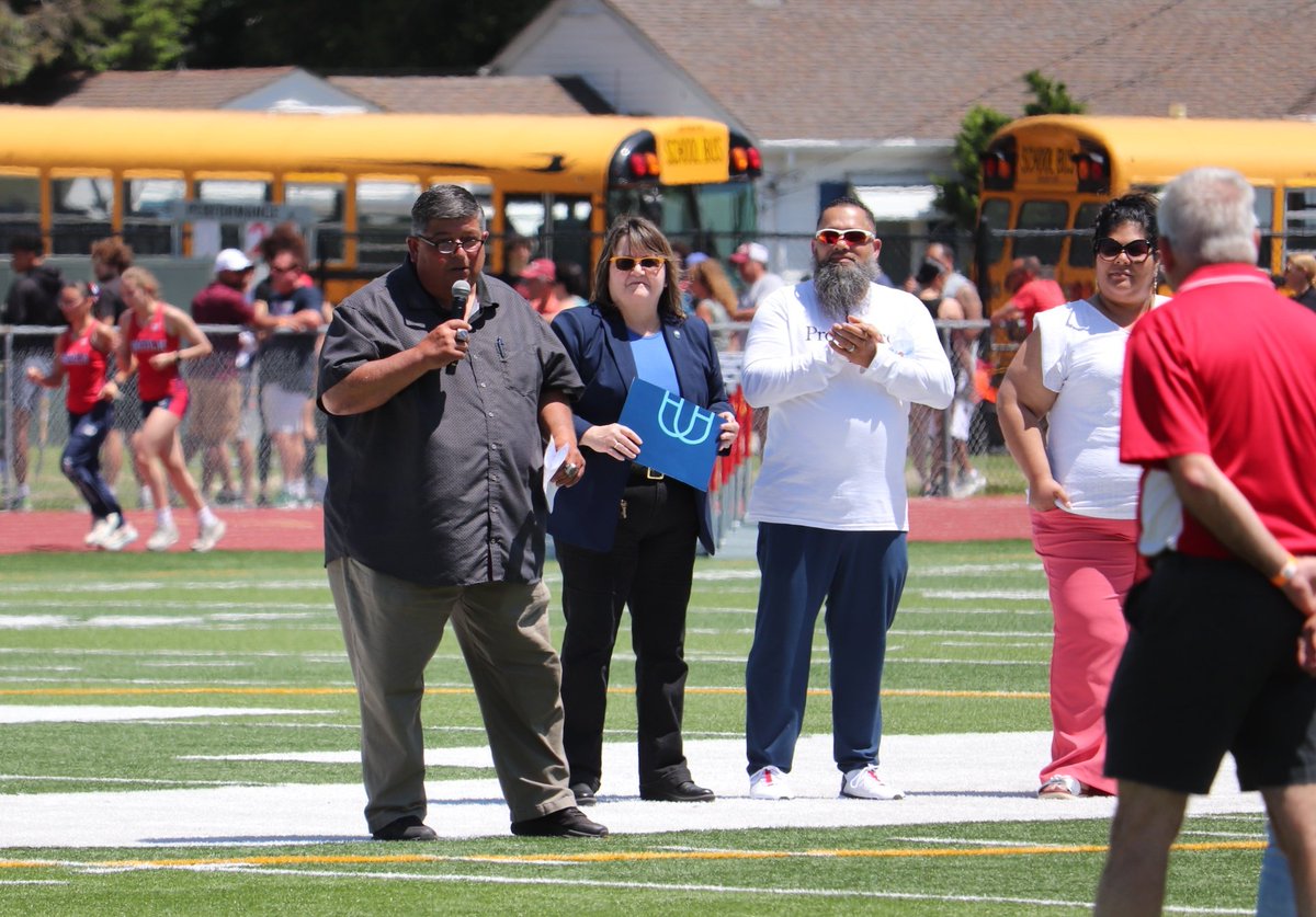 At start of today's RIIL Outdoor T&amp;F Championships, the throws area at Conley Stadium is officially named the Robert J. Palazzo Throwing Complex in honor of longtime Classical track coach and athletic director Bobby Palazzo.