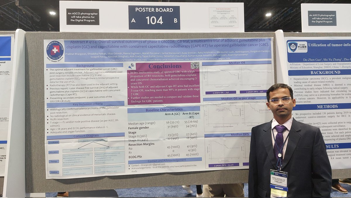 Prabhat Bhargava, DM (Medical Oncology) (@bhargava611) on Twitter photo Happy to present our research <a href="/TataMemorial/">Tata Memorial Hospital</a> in Operated Gallbladder cancer (India centric cancer) patients at #ASCO24 Happy to present our research <a href="/TataMemorial/">Tata Memorial Hospital</a> in Operated Gallbladder cancer (India centric cancer) patients at #ASCO24