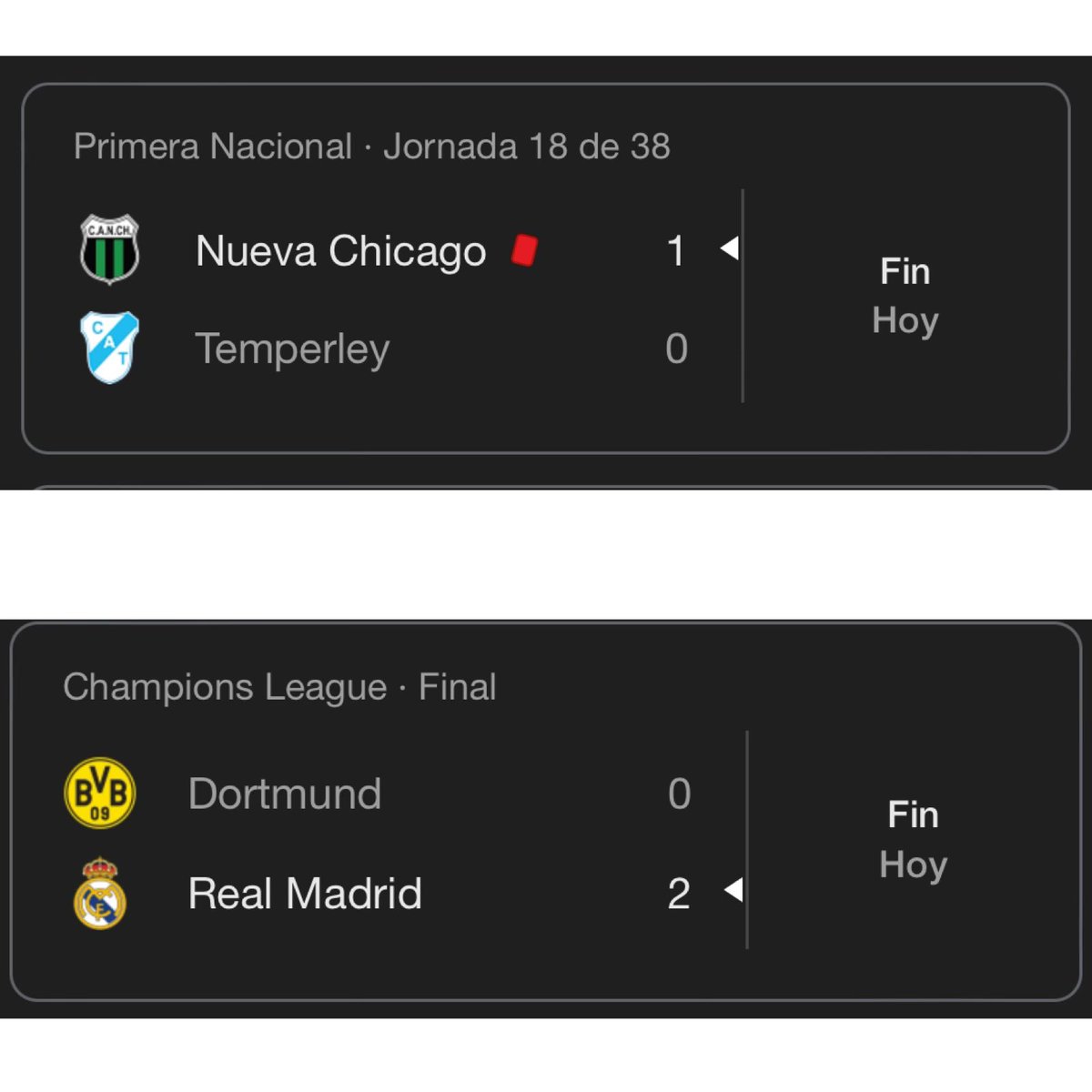 s4nticanch's tweet photo. En los últimos TRES años, cada vez que se jugó una final de Champions, Chicago GANÓ ✅

28 de Mayo 2022
Chicago 1-0 Chaco For ever
Liverpool 0-1 Real Madrid

10 de Junio 2023
Chicago 2-0 All Boys
Manchester City 1-0 Inter

1 de junio 2024
Chicago 1-0 Temperley
Dortmund 0-2 Real https://t.co/SwIm2IrenM