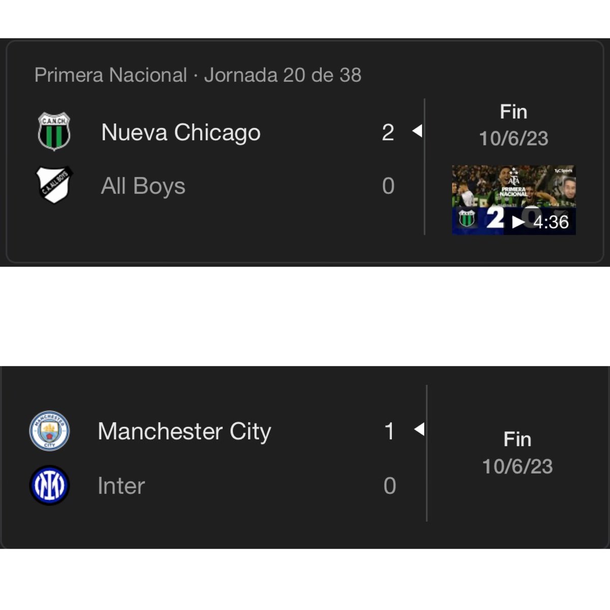 s4nticanch's tweet photo. En los últimos TRES años, cada vez que se jugó una final de Champions, Chicago GANÓ ✅

28 de Mayo 2022
Chicago 1-0 Chaco For ever
Liverpool 0-1 Real Madrid

10 de Junio 2023
Chicago 2-0 All Boys
Manchester City 1-0 Inter

1 de junio 2024
Chicago 1-0 Temperley
Dortmund 0-2 Real https://t.co/SwIm2IrenM