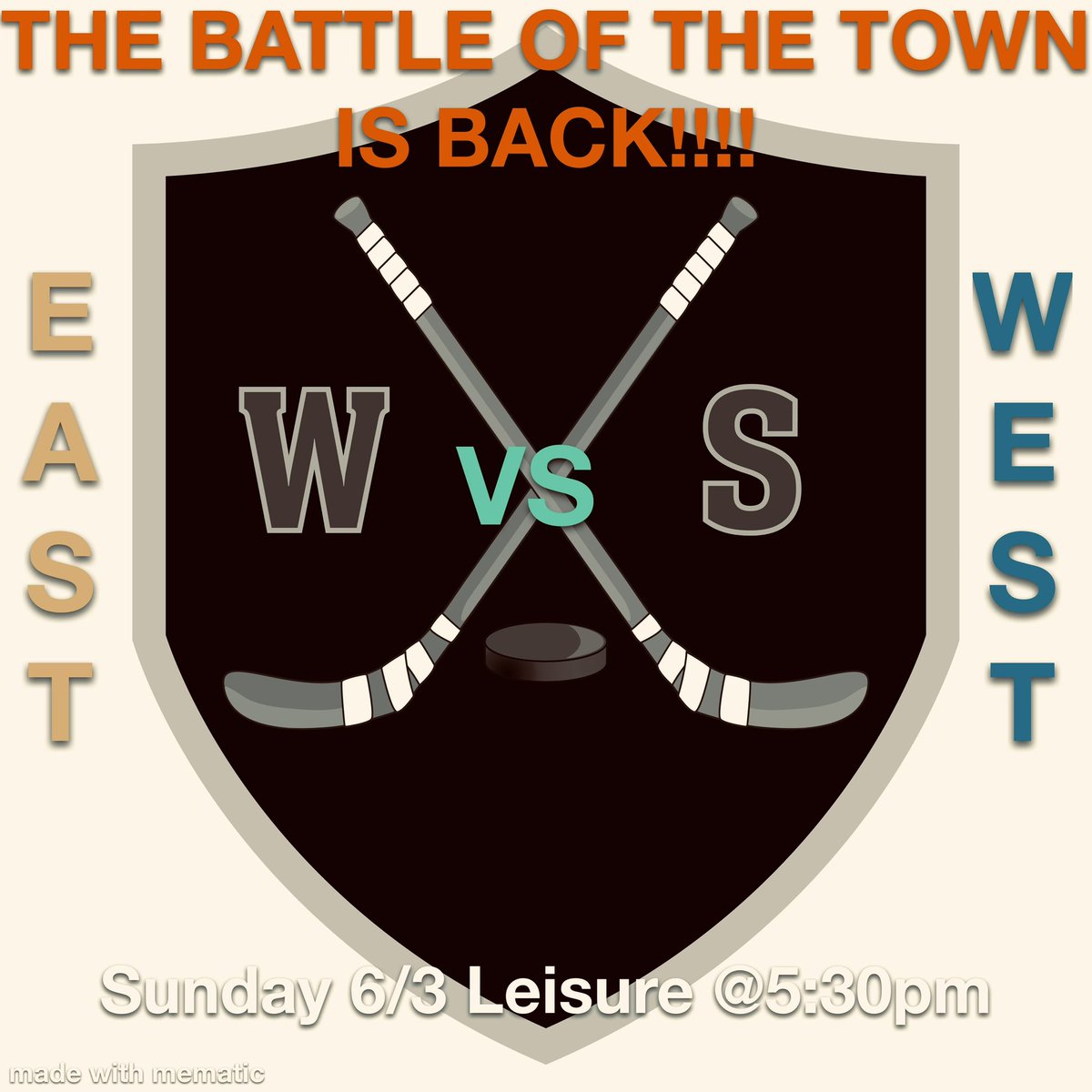WSClubHockey's tweet photo. Whoa baby!!! Nothing finishes a great MOD season like an East v West biggy❗️ LG❗️❗️ https://t.co/72wHaL188o