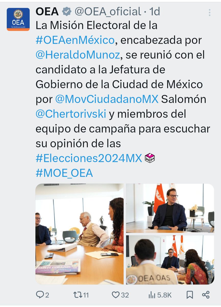 Yoeny39's tweet photo. La @OEA_oficial de Almagro manda sus representantes de la derecha conservadora internacional como observadores que ya se reunieron con la #miserableDerecha y PRI para que les ayude a desacreditar el proceso.
Quieren repetir lo que hicieron en Bolivia https://t.co/ofpNeDEnw6