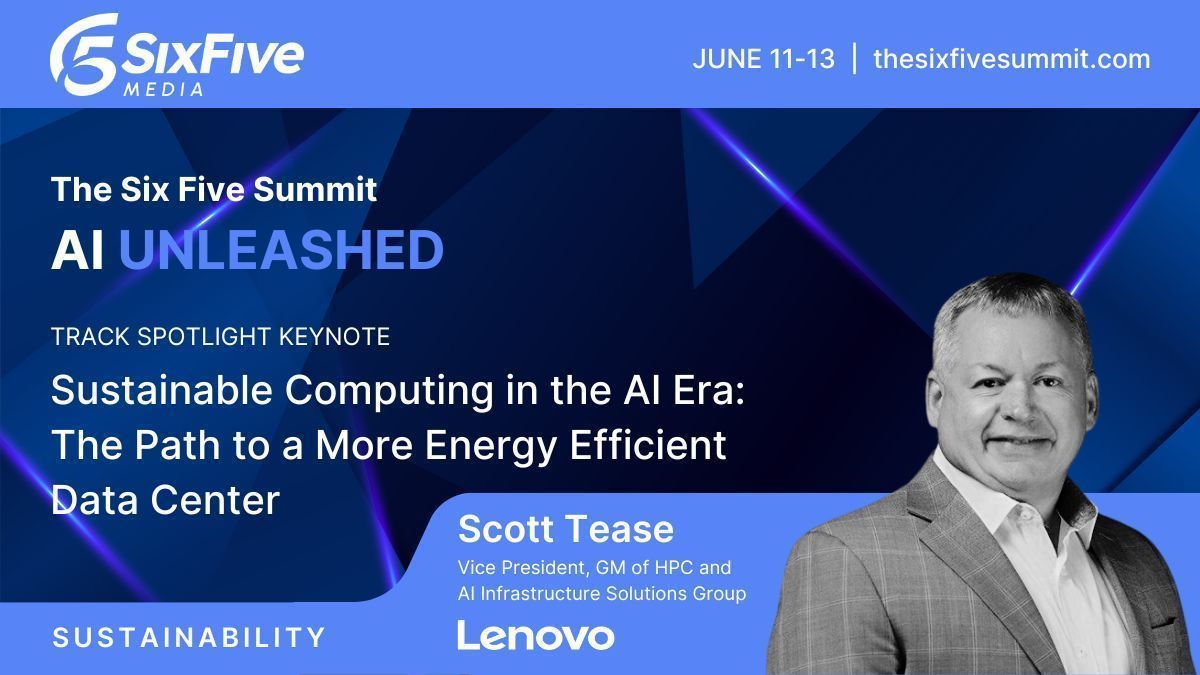 🌍 The path to more energy-efficient data centers starts at #SixFiveSummit24! Don't miss Scott Tease, VP & GM of HPC and AI Infrastructure Solutions Group at @Lenovo, discuss sustainable computing in the AI era. Register free: buff.ly/3VnWYIL