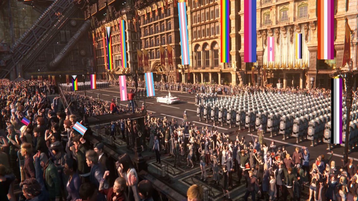 aertisolos's tweet photo. thank you rufus shinra for inventing pride parades https://t.co/4kVDRwv6UR