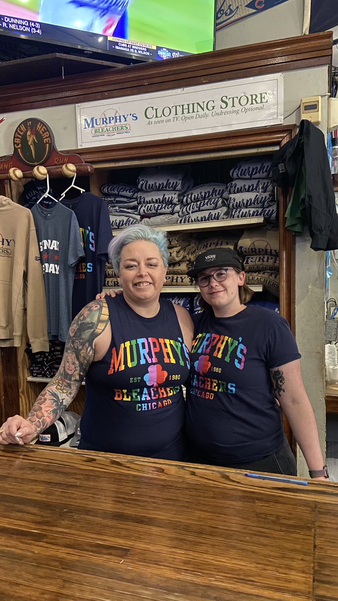 murphysbleacher's tweet photo. Beer and baseball is for everyone ⚾️🍺 Pride shirts are back in stock. Get yours from the shop in the bar or the link in our bio. Happy Pride! 🏳️🌈
#murphysbleachers #pride #pridechicago #murphysmerch https://t.co/sBO2qM06zv