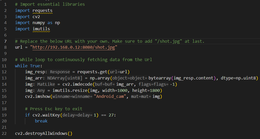 methark's tweet photo. For those who want to use their old phones as a security camera, here is a simple Python code to use with IPCam. Have fun!

#python #programming #ipcam #security #oldmobile #code https://t.co/SmBxev0xyo