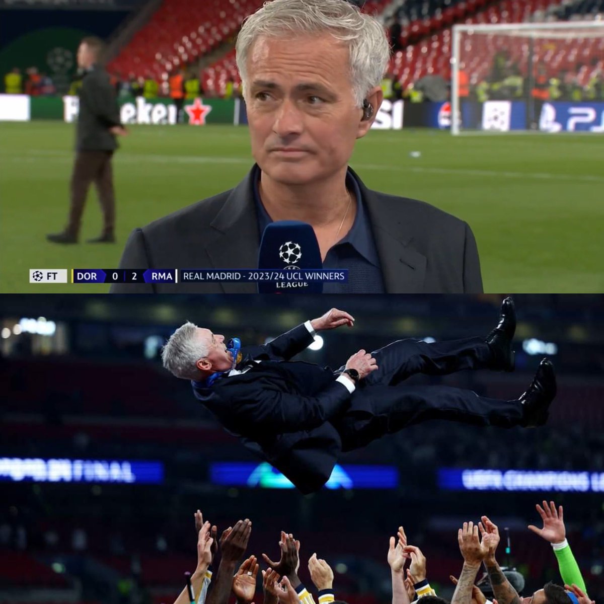 José Mourinho estuvo de comentarista para la TV inglesa en la final de la Champions y le preguntaron por Ancelotti. Así definió a Carletto: "Él no es un DT de las redes sociales, es un DT perfecto. Ve a su oficina y mira sus medallas. Pregúntale a los hinchas del Real Madrid si