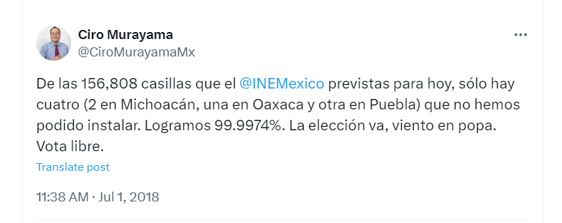 MLopezSanMartin's tweet photo. Casillas sin instalar:

Elección 2018                     /   Elección 2024
4 de 156 mil 808                /   222 (hasta ahora) de 170 mil 179 https://t.co/M2xLqOOa3U