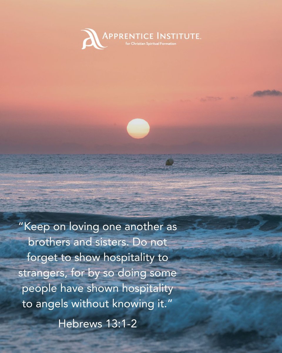 ApprenticeInst's tweet photo. "Keep on loving one another as brothers and sisters. Do not forget to show hospitality to strangers, for by so doing some people have shown hospitality to angels without knowing it."
– Hebrews 13:1-2 https://t.co/3rrcH881P1