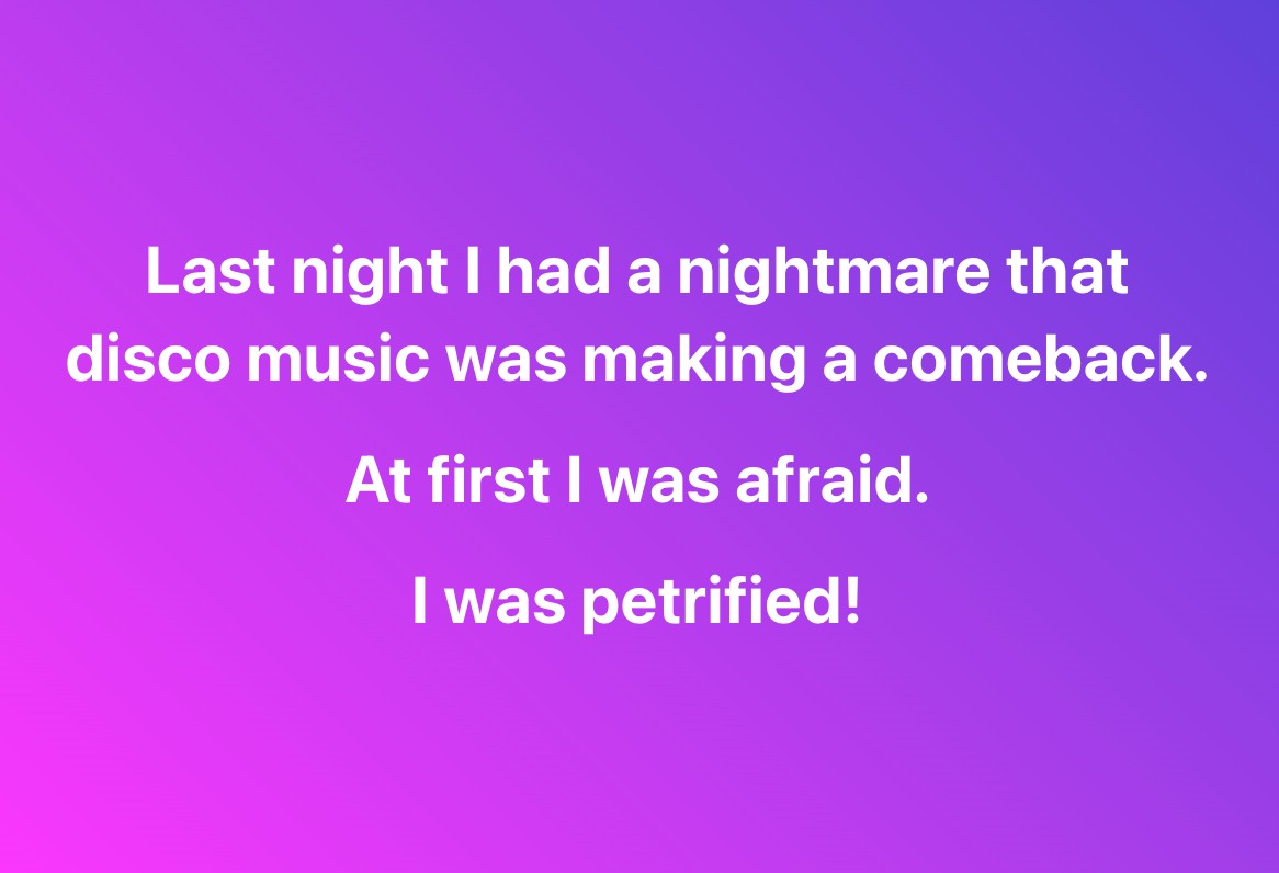 NikLivingLife's tweet photo. #disco #nightmare https://t.co/hhoaezRloF