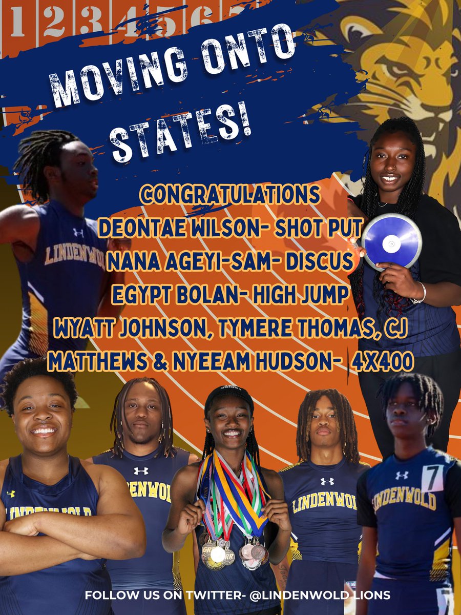 Lindenwold T&amp;F is moving on!! Congratulations to our athletes who will compete next week at the South Jersey Group 2 Championship! 👏🦁💛💙