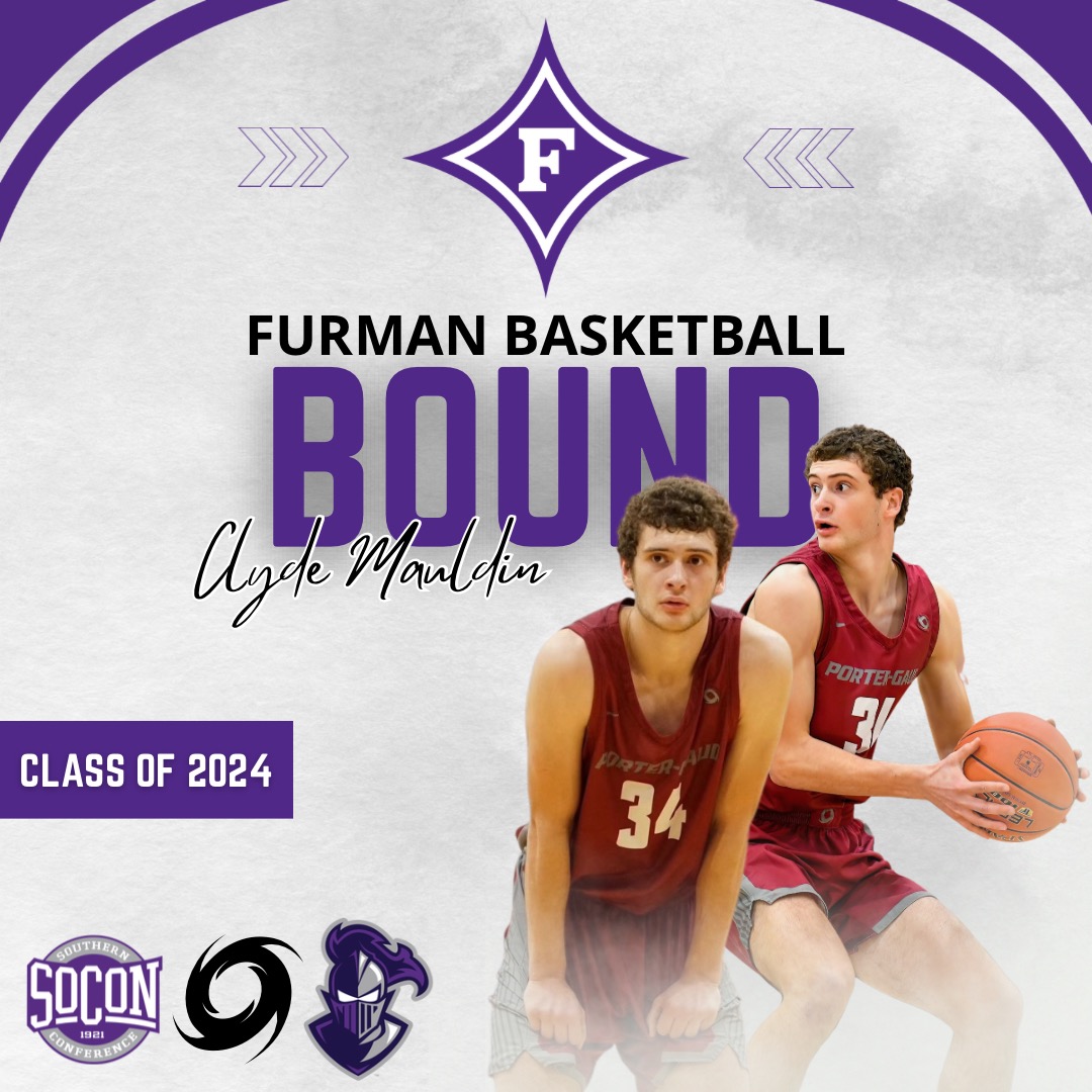 Congratulations Clyde Mauldin!(Porter-Gaud/Charleston Raptors) He will be playing basketball with Furman University. This kid has shown discipline and dedication to developing his game. He has earned this opportunity! Very proud!!