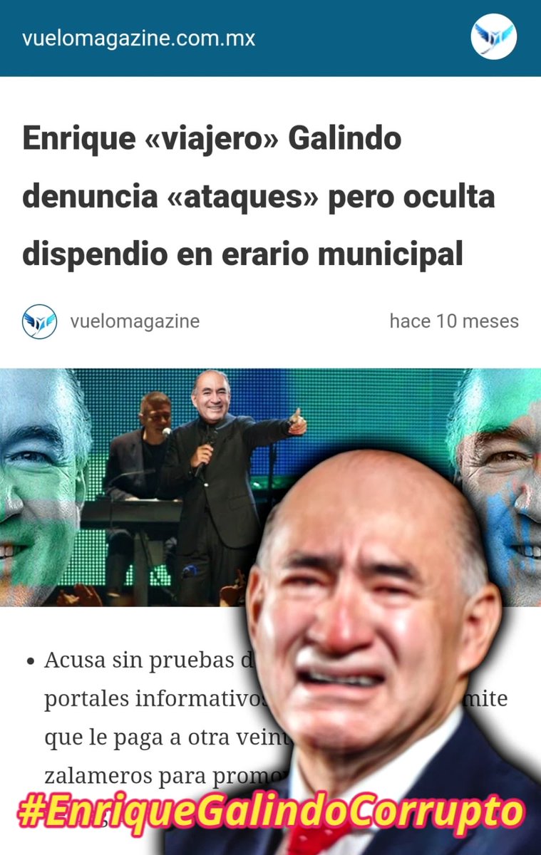 Típico! A chillar porque lo atacan pero no transparenta la información ni se hace responsable de los dispendios del erario público, mala elección, mal mexicano #EnriqueGalindoCorrupto #EnriqueGalindoPRIrata