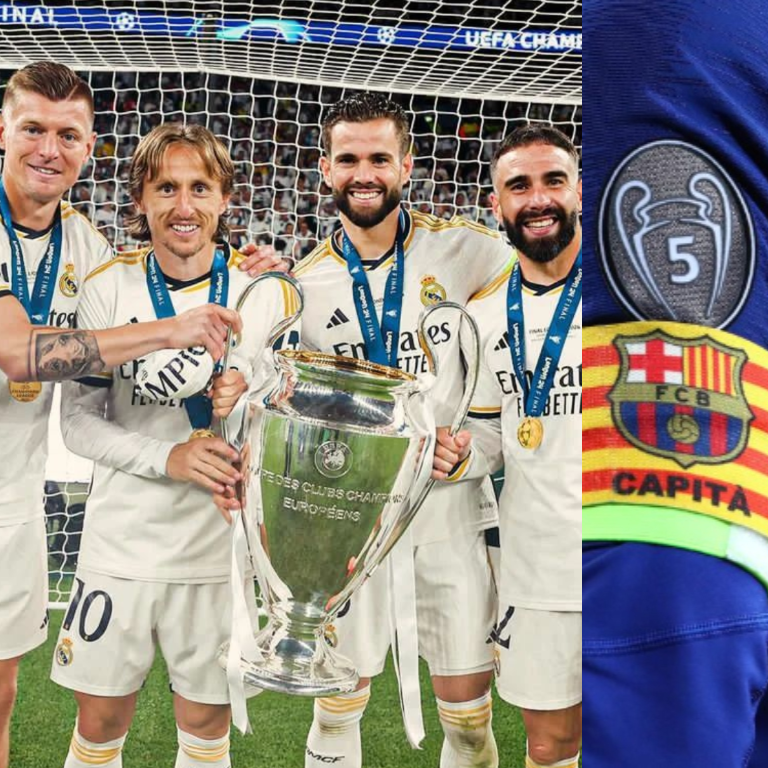 ➤ Kroos: 6 títulos de Champions League.
➤ Modric: 6 títulos de Champions League.
➤ Nacho: 6 títulos de Champions League.
➤ Carvajal: 6 títulos de Champions League.
➤ FC Barcelona: 5 títulos de Champions en toda su historia.

Es oficial. Es una hecho. Es una realidad. Están