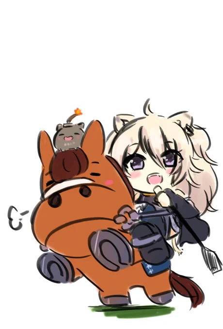 今週のホロライブらくがきは荒馬を華麗に乗りこなす百獣百花の王 ぼたんちゃんを描きました。#ししらーと 