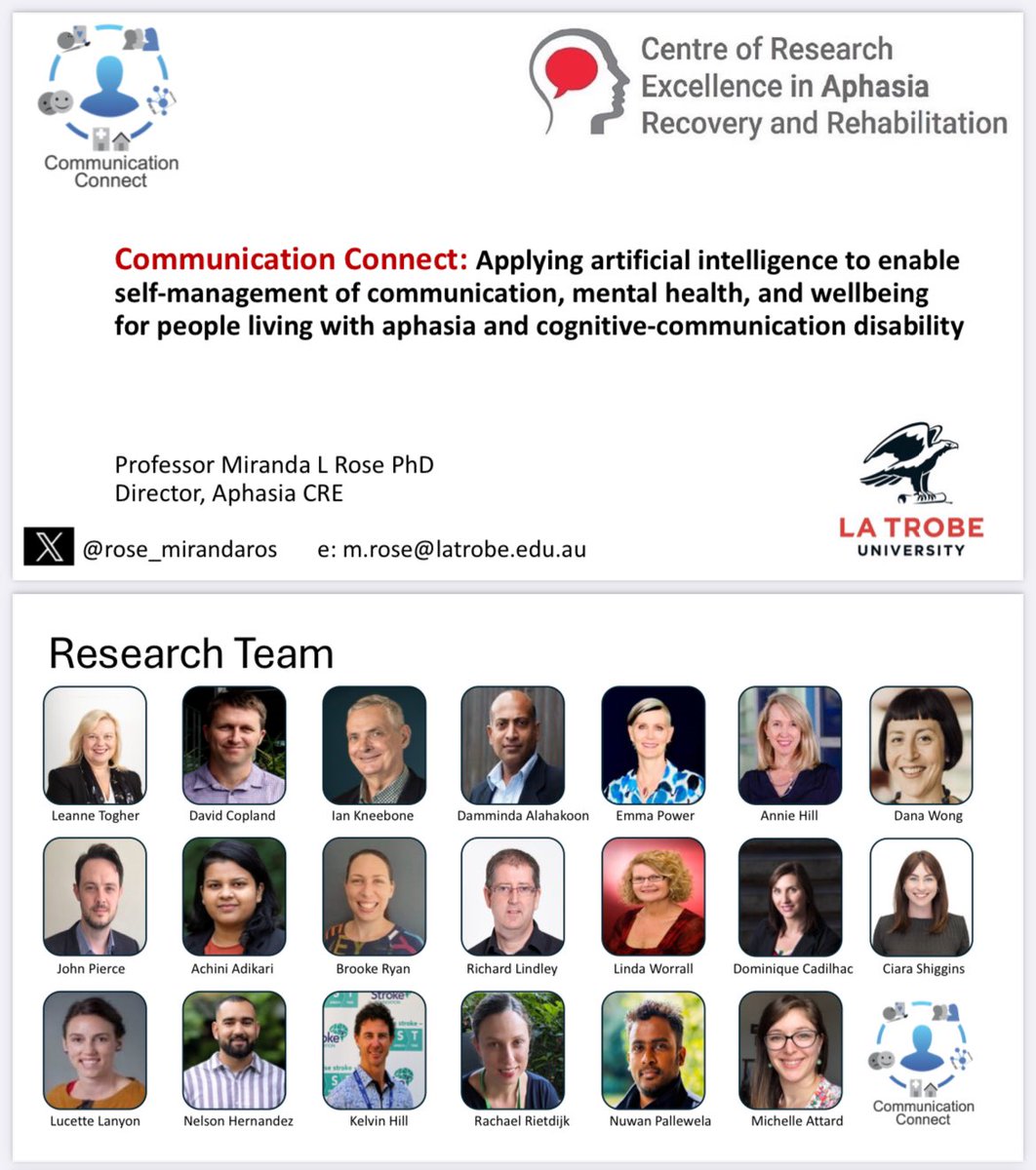LissBEE_CPSP's tweet photo. .@rose_mirandaros sharing the Communication Connect initiative (codesigned AI for self-management of wellbeing &amp; communication for people with aphasia &amp; cognitive-communication difficulties)
Read more about @aphasiacre tech-related projects here: https://t.co/NLYLxjri6t #CAC2024 https://t.co/FgccjSwgbl