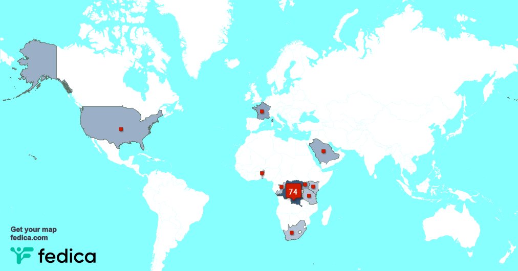 Ewelo_Ged's tweet photo. Selon https://t.co/rBJBbugX1s Mes abonnés vivent en: République démocratique du Congo(75%),France(5%),Ouganda(4%) https://t.co/UpWaDzQuyb
