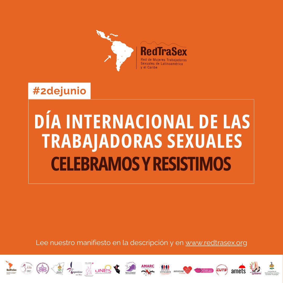 Mañana recordamos el #DiaInternacionaldelasTrabajadorasSexuales. Un día de celebración, resistencia y lucha 🧡

Las trabajadoras sexuales sabemos mucho de resistir y de avanzar, incluso cuando los contextos son desfavorables (o más aún cuando lo son).

[Abrimos hilo]