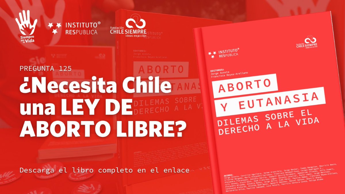 🔴¿Necesita Chile una ley de aborto libre? descubre la respuesta en el libro #AbortoyEutanasia de <a href="/ChileSiempre/">ChileSiempre</a> <a href="/siemprexlavida/">Siempre por la Vida</a> y <a href="/i_respublica/">Instituto Res Publica</a>
descárgalo en👉forms.gle/vLduDnLGuk6j3K…

 #abortolegal #leydeeutanasia #aborto #eutanasia #siempreporlavida #elabortonoeslasolucion