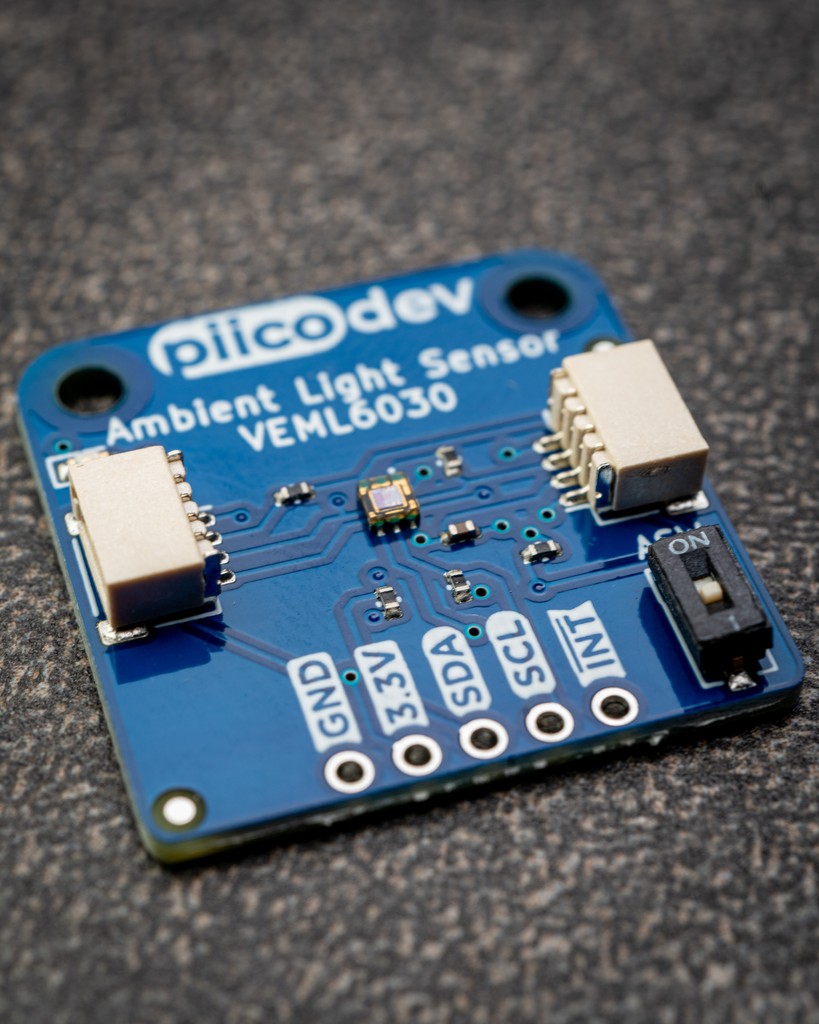 CoreElecAU's tweet photo. Take control of your project using #light conditions with the #PiicoDev Ambient Light Sensor. Perfect for detecting #nightfall or #overcast scenarios, this sensor's onboard #VEML6030 prides itself on its 16-bit precision. https://t.co/SvHMNKLsOF https://t.co/2Hxq9DiOuY