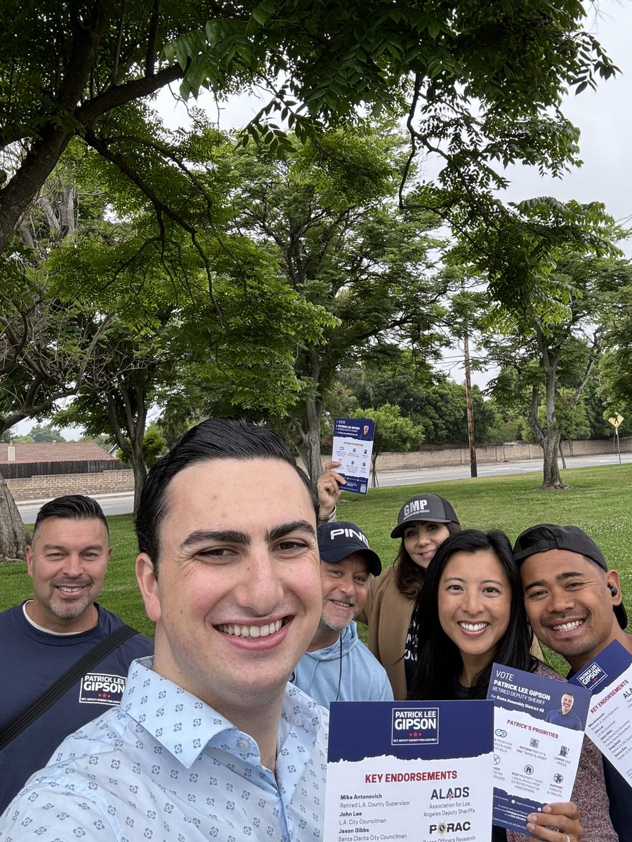 MMelkonian19's tweet photo. Hitting doors in beautiful Chatsworth today to support 24-year law enforcement veteran and GOP candidate for CA State Assembly Patrick Lee Gipson. With your help, we can get Patrick over the finish line in November and flip a crucial Assembly seat in L.A. County! https://t.co/MHlQThRsUd