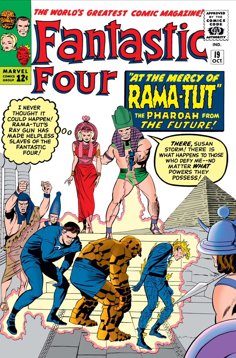 hereskirby's tweet photo. Four-For-Four Homework!  Here’s where I finally got on board!

Some heavy hitter stories!

#FantasticFour #MrFantastic #InvisibleWoman #TheThing #BenGrimm #HumanTorch #DoctorDoom #SuperSkrull #RamaTut https://t.co/2f7z68u5FJ