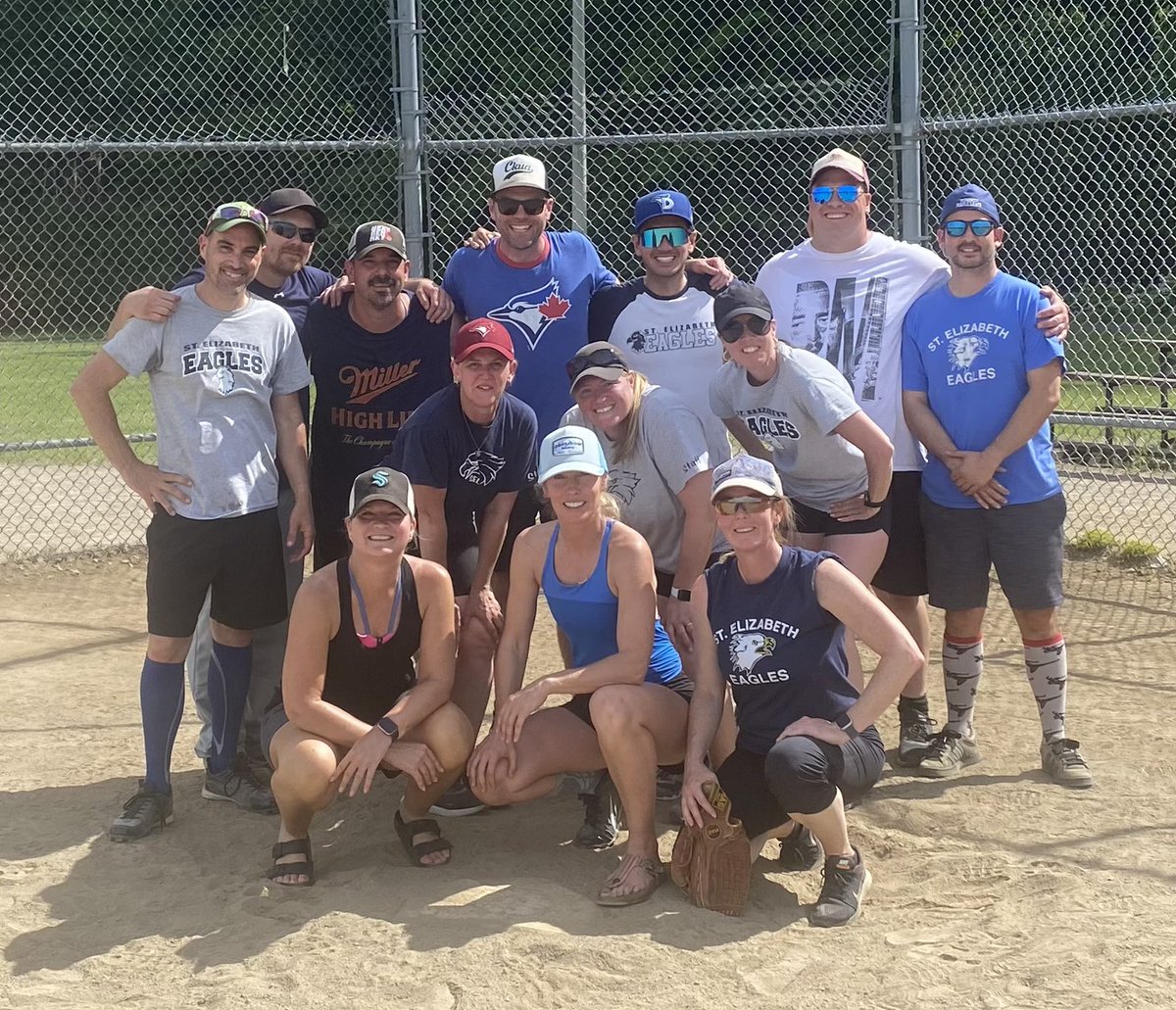 What an amazing day spent with these folks playing some softball!! Beauty weather and awesome colleagues!! Way to go SEL! <a href="/StElizabethOCSB/">St. Elizabeth School</a> 🥎 ☀️ 🦅