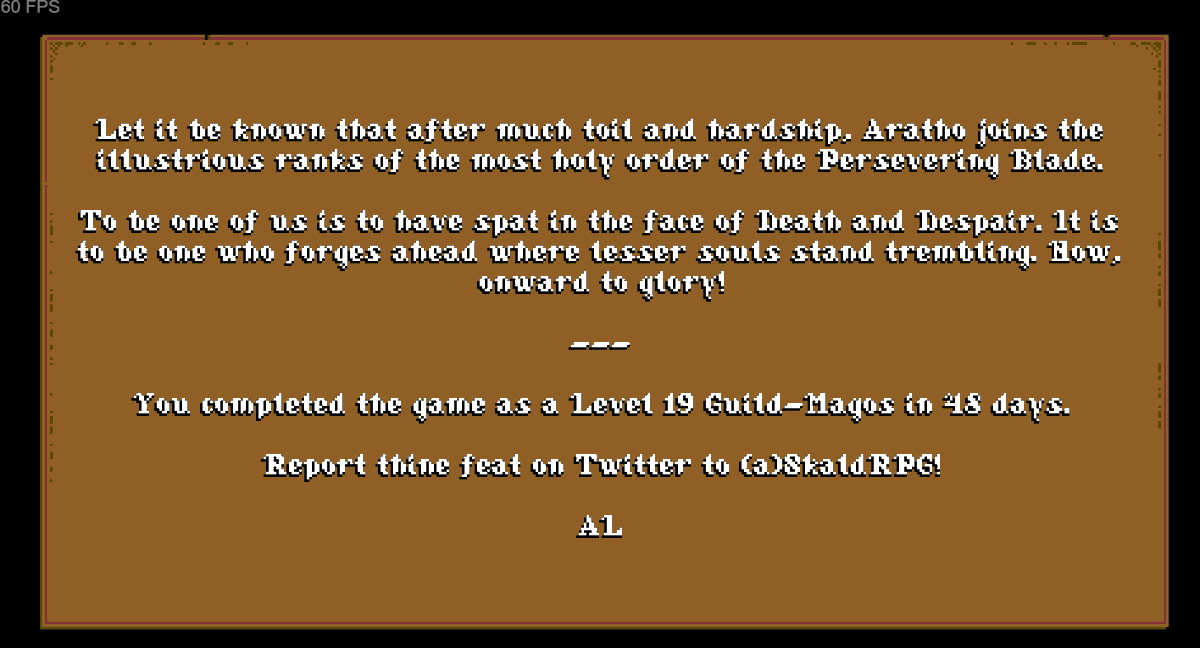 pretty great classic rpg. Really well done. It feels a little clunky at first, but when you get into it it's really hard to put down.
<a href="/SkaldRpg/">High North Studios</a>