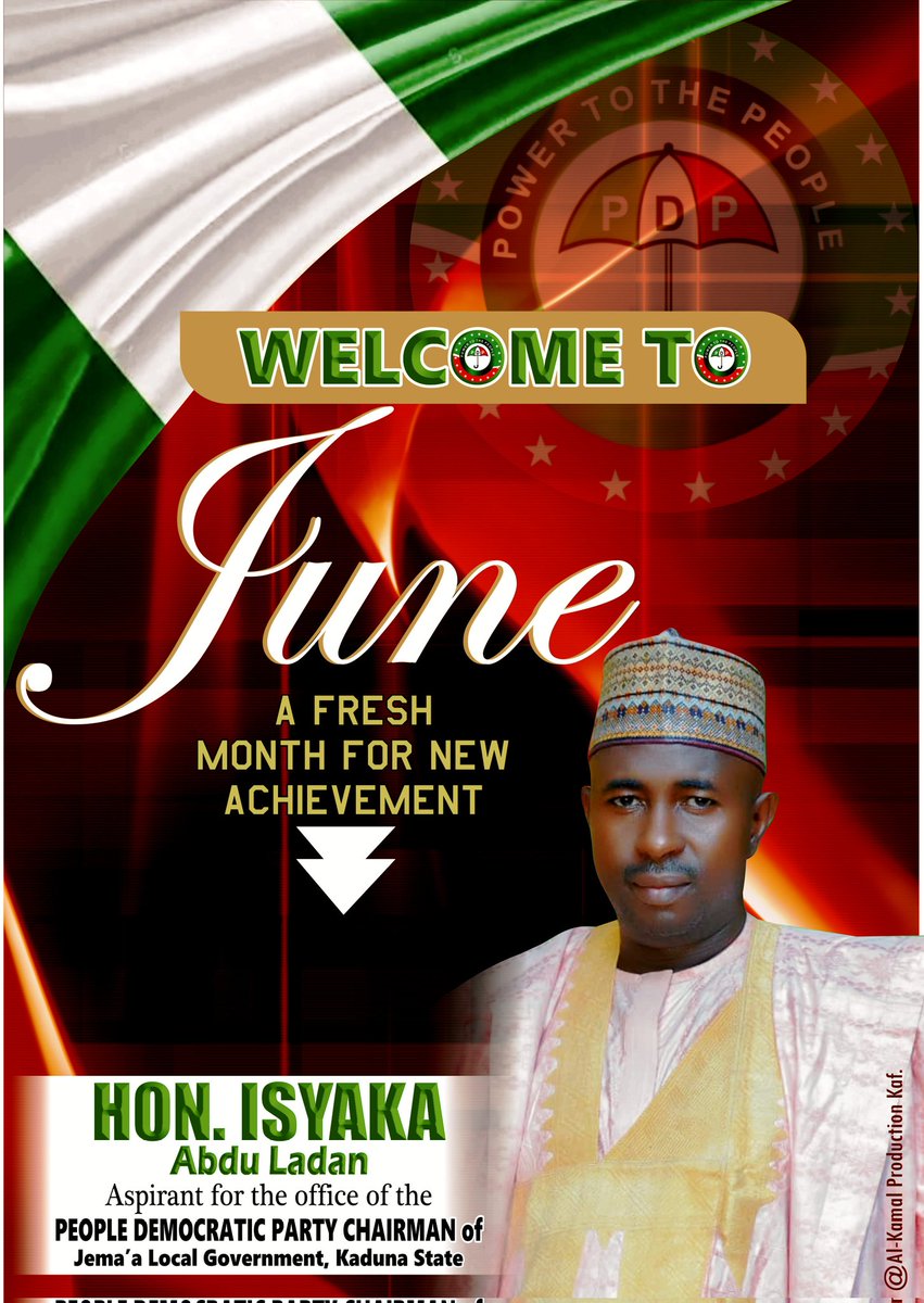 Hello, Jema'a LGA...

Sending you warm wishes for a beautiful and blessed month of June.

#PDP
#southernkaduna