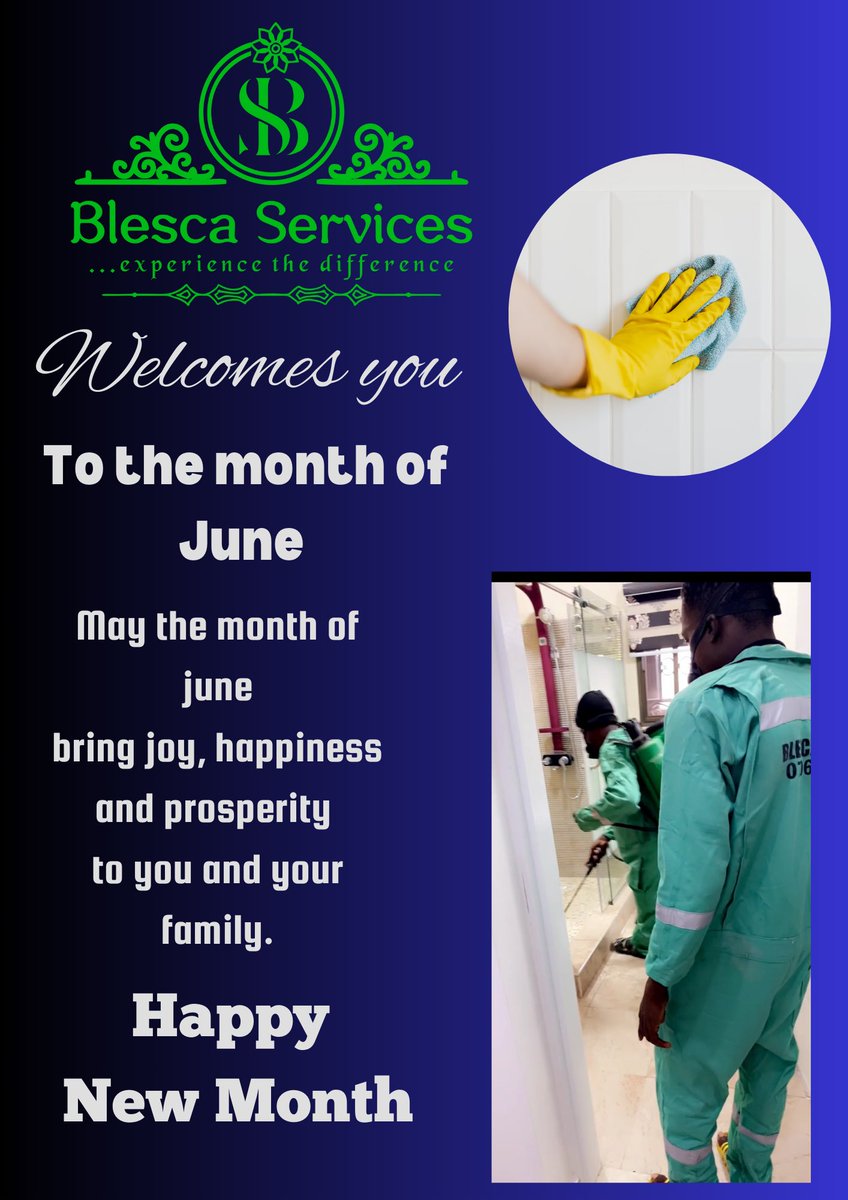 blescaservices's tweet image. Hello June! Month of happiness, prosperity and peace
#abuja #cleaningservices #abujacleaningcompany #lagos #blescaclean #shinewithblesca #fumigation