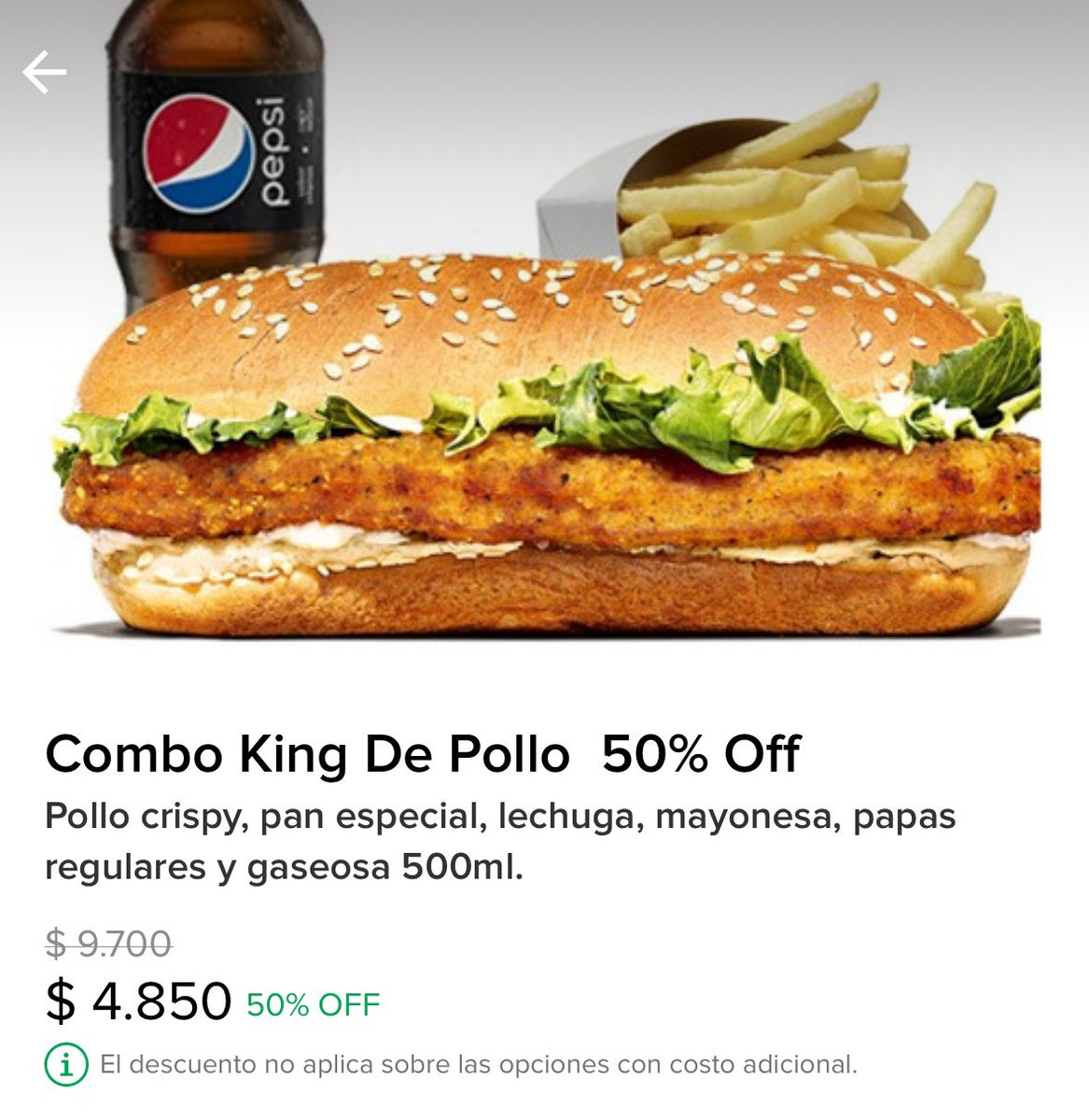 chicodlasmillas's tweet photo. La cena de hoy que es principio de mes y capaz aún no cobraste por 1850$ más envío?

Si es la primera vez que usas Mercadopago Delivery desde este link te hacen 3000$ off

https://t.co/PhrmXH9CVi

Y te llevas este King de Pollo que está 4850$ - 3000$ = 1850$ https://t.co/wS1P3wJaeg