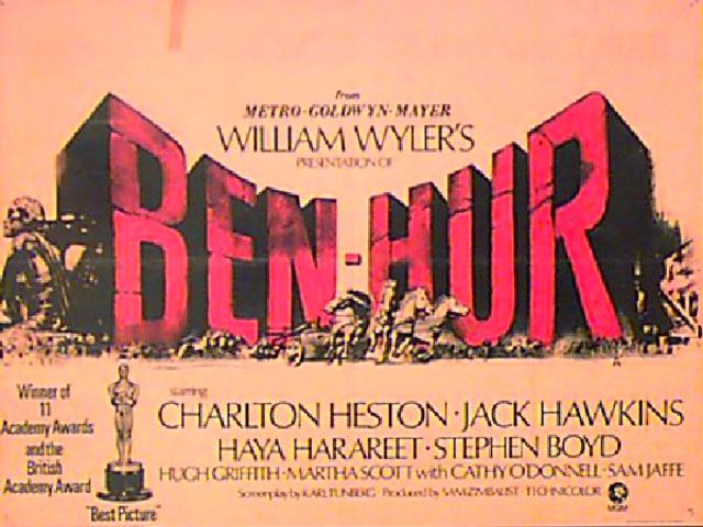 TCMComingUp's tweet photo. #ComingUpOnTCM

BEN-HUR (1959) Charlton Heston, Jack Hawkins, Stephen Boyd
Dir.: William Wyler 10:15 AM PT

After a Jewish prince is sold into slavery, he regains his freedom and seeks revenge.

3h 32m | Epic | TV-PG

#TCM #TCMParty #LewWallace #GoreVidal https://t.co/H0NQ9JyIVS