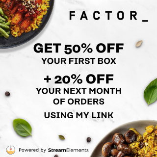 Don't have a ton of time to cook dinner like me? Use my link below to get Factor Meals for 50% off your first order and 20% off your next month of orders! strms.net/factor75_burts…