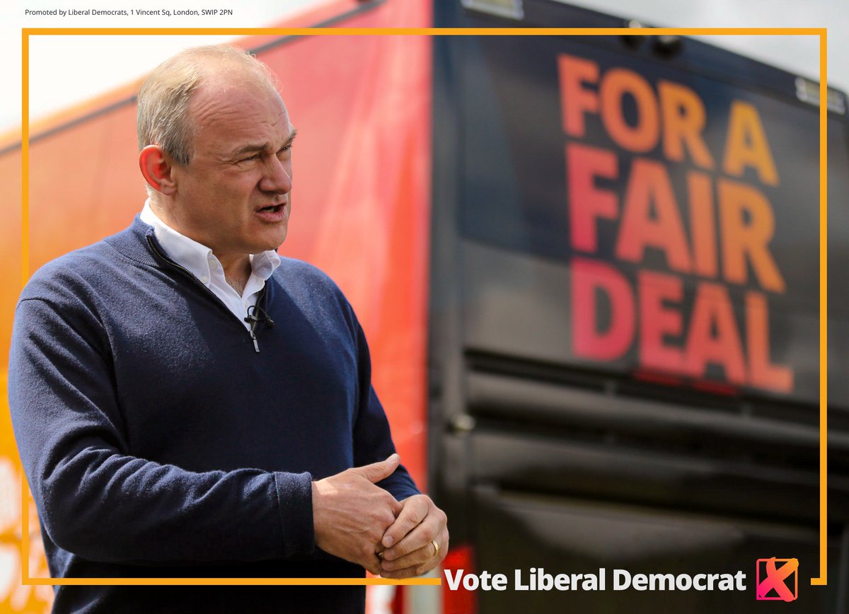 LibDems's tweet photo. For a Fair Deal for you, your family, and your community vote Liberal Democrat on July 4. 🗳️🔶 https://t.co/UKd3YcPcI9