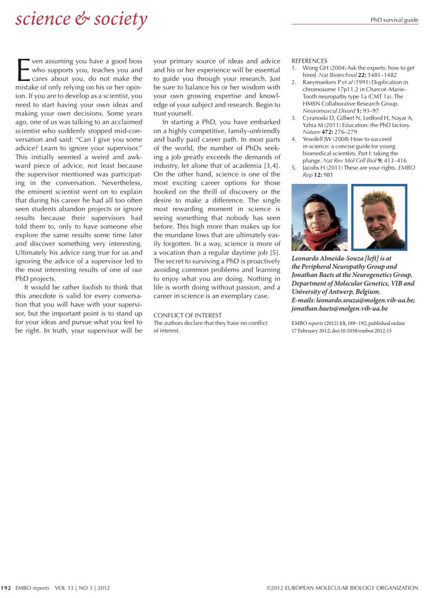 <a href="/emboreports/">EMBO Reports</a> <a href="/EMBO/">EMBO</a> <a href="/SciencNews/">Science News</a> PhD survival guide <a href="/emboreports/">EMBO Reports</a> <a href="/EMBO/">EMBO</a> h/t <a href="/SciencNews/">Science News</a> 
Some Brief advice for PhD students
4/5
#PhD #PhDlife #science #AcademicTwitter #meded