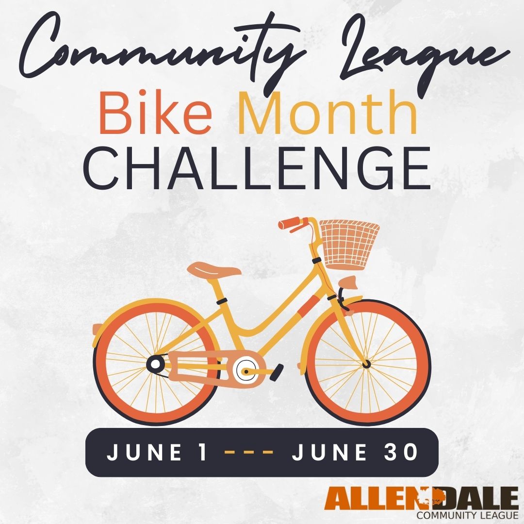 The bike challenge begins today! The intra-League challenge runs until June 30. Whichever League’s members ride the farthest wins.  
For more information, visit allendalecommunity.ca/june-is-bike-m…
Let's get moving!
#communityleaguebikechallenge #allendaleyeg #bikeedmonton #bikeyeg #yegbike